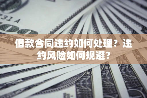 武汉借款合同违约如何处理？违约风险如何规避？