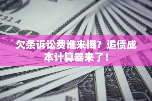 武汉欠条诉讼费谁来掏？追债成本计算器来了！
