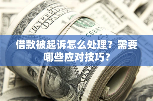 武汉借款被起诉怎么处理？需要哪些应对技巧？